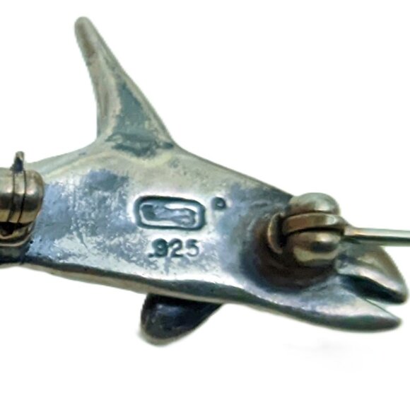 Orca Killer Whale Brooch 925 Silver - Picture 2 of 3